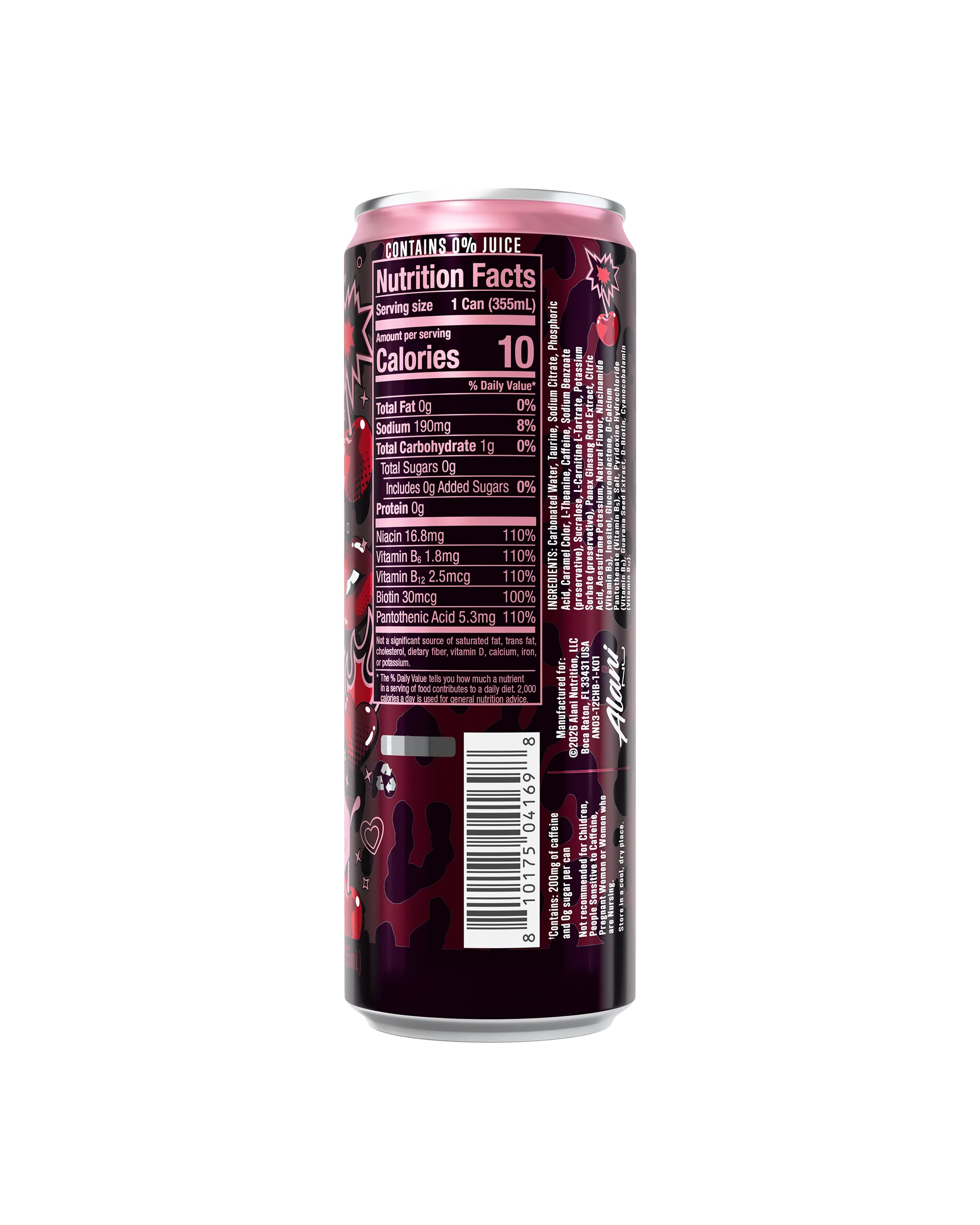 Alani Nu Featured Energy Drink - Cherry Bomb - Image 2