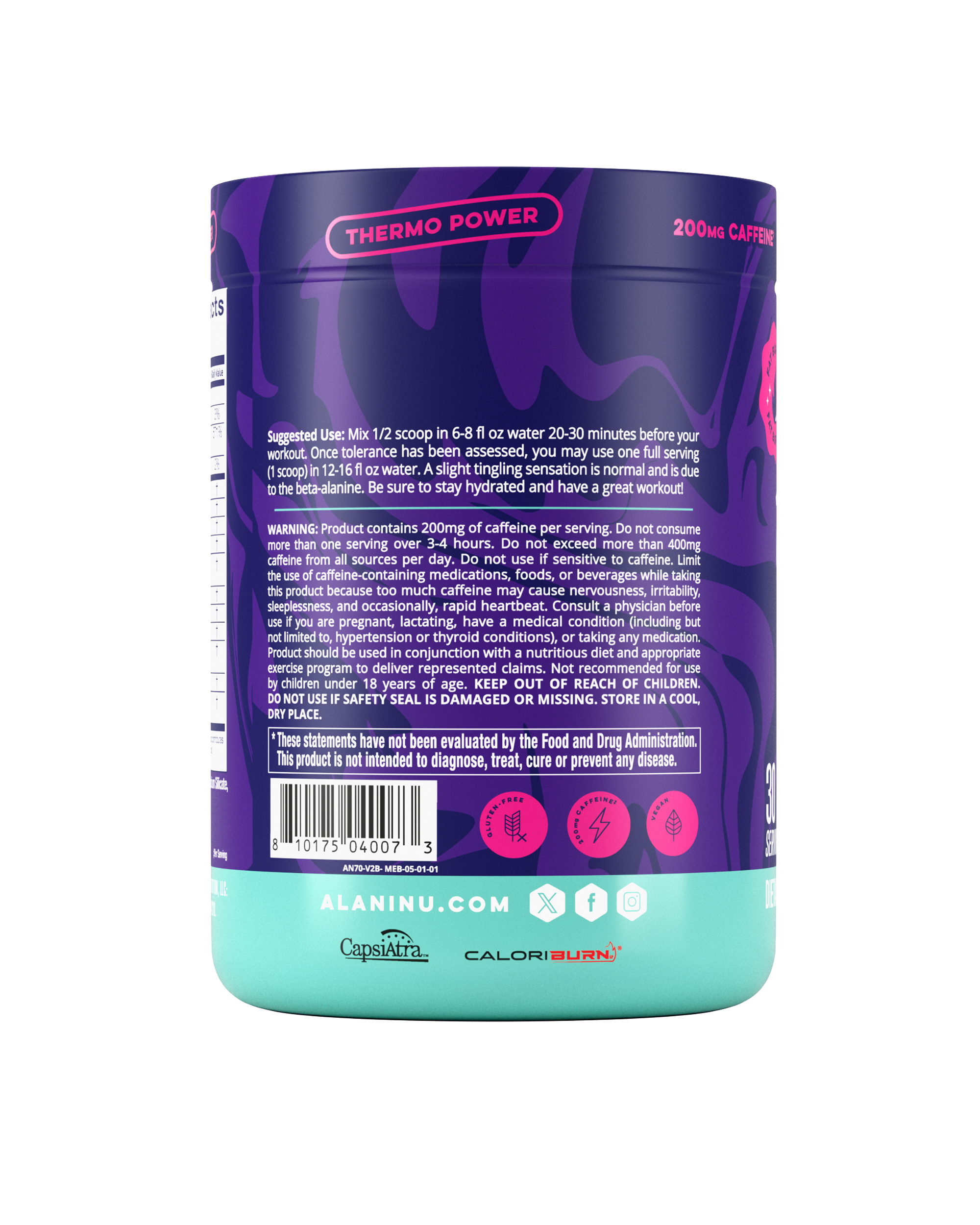 Alani Nu Featured pre-workout+ burn - melonberry blast - Image 3